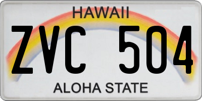 HI license plate ZVC504