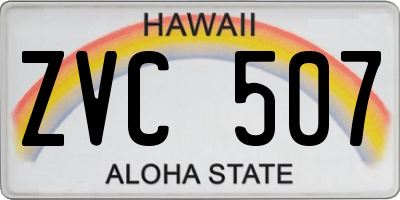 HI license plate ZVC507