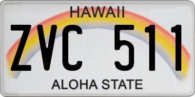 HI license plate ZVC511