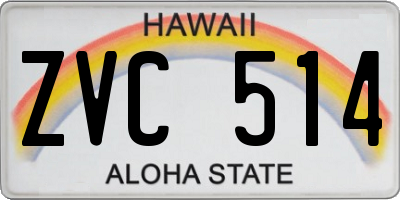 HI license plate ZVC514
