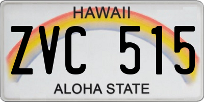 HI license plate ZVC515