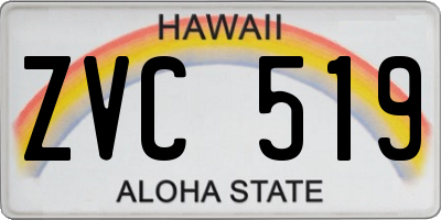 HI license plate ZVC519