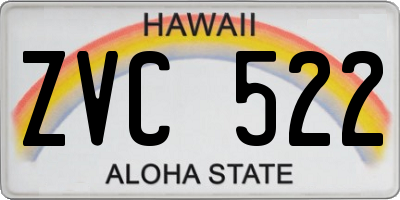 HI license plate ZVC522