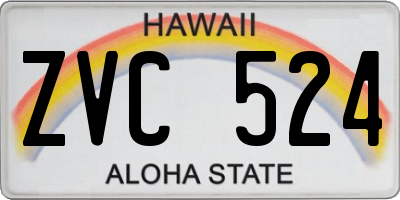HI license plate ZVC524