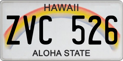 HI license plate ZVC526