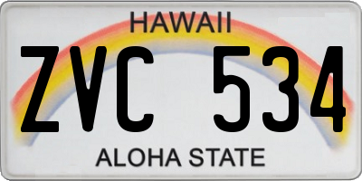 HI license plate ZVC534