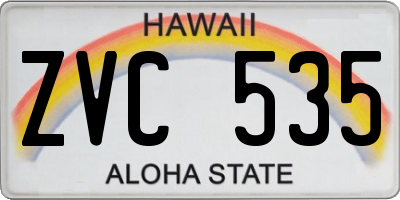 HI license plate ZVC535