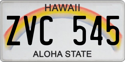 HI license plate ZVC545