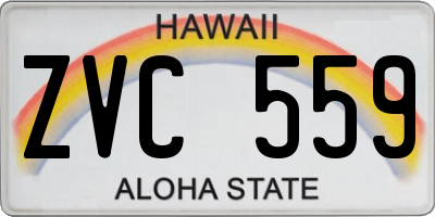 HI license plate ZVC559