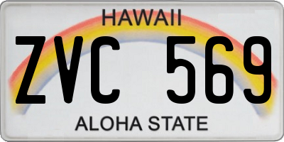 HI license plate ZVC569