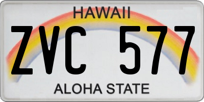 HI license plate ZVC577