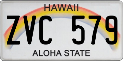 HI license plate ZVC579