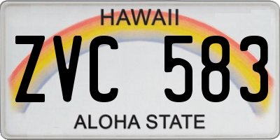 HI license plate ZVC583