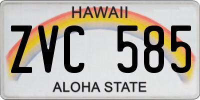HI license plate ZVC585