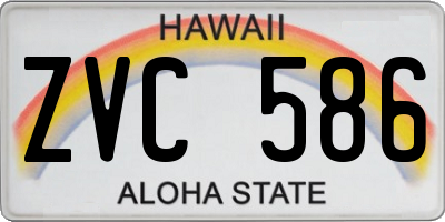 HI license plate ZVC586