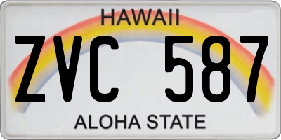 HI license plate ZVC587