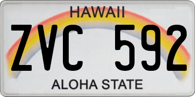 HI license plate ZVC592