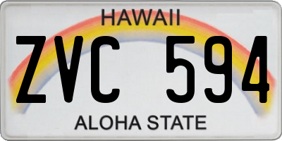 HI license plate ZVC594