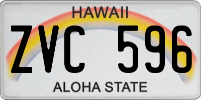 HI license plate ZVC596