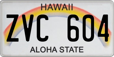 HI license plate ZVC604