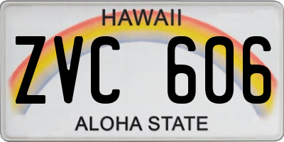 HI license plate ZVC606