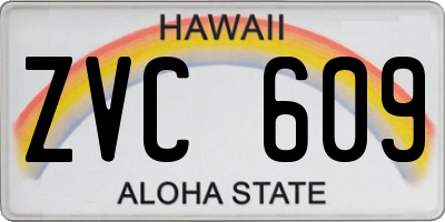 HI license plate ZVC609