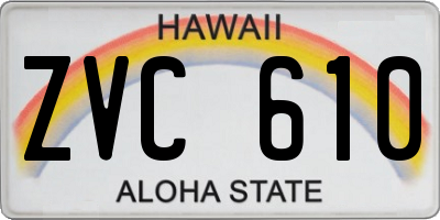 HI license plate ZVC610