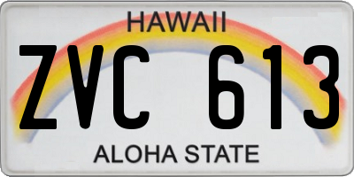 HI license plate ZVC613