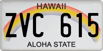 HI license plate ZVC615