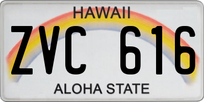 HI license plate ZVC616