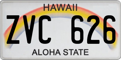 HI license plate ZVC626