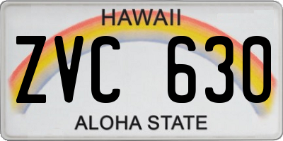 HI license plate ZVC630