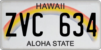 HI license plate ZVC634