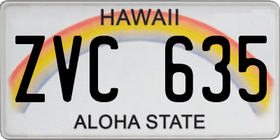 HI license plate ZVC635