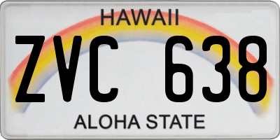 HI license plate ZVC638