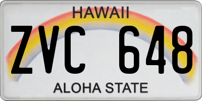 HI license plate ZVC648
