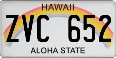 HI license plate ZVC652