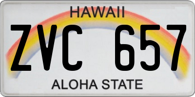 HI license plate ZVC657