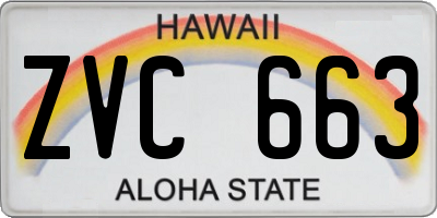 HI license plate ZVC663
