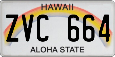 HI license plate ZVC664