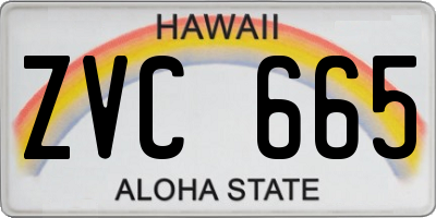 HI license plate ZVC665