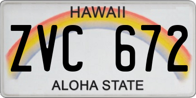 HI license plate ZVC672