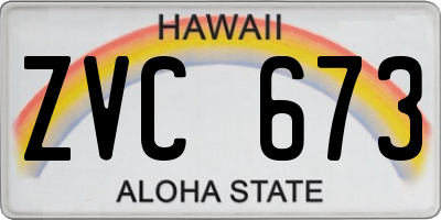 HI license plate ZVC673