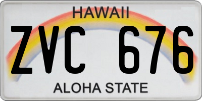 HI license plate ZVC676