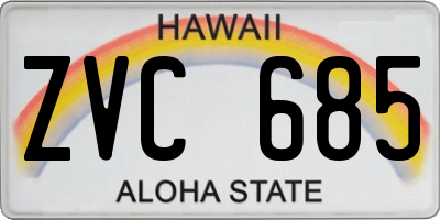 HI license plate ZVC685