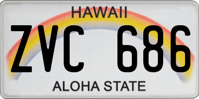 HI license plate ZVC686