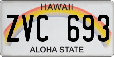 HI license plate ZVC693