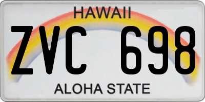 HI license plate ZVC698