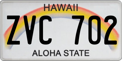 HI license plate ZVC702