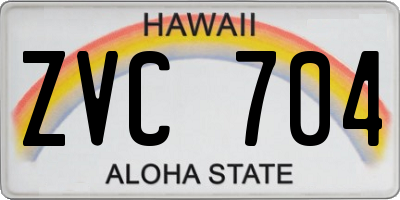 HI license plate ZVC704